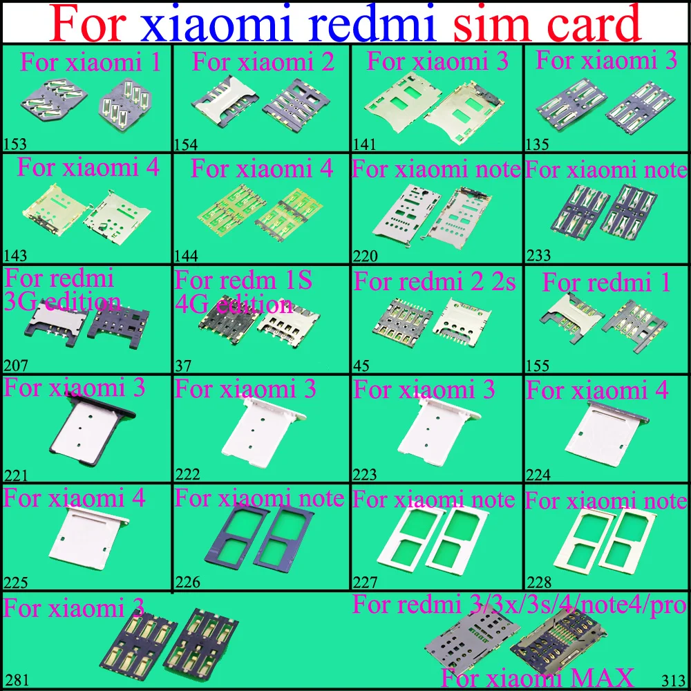 Юйси для xiaomi 1 2 3 4 M3 MI3 MAX для redmi 3 1S 2S 3s 3x note4/pro SIM card reader Разъем Держатель Разъем модуль слот лотка