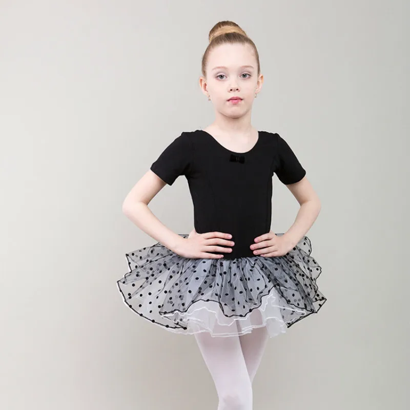 

children short sleeved spandex gymnastics leotard dance for girls child costume cotton ballet dress leotards girl tutu skirt kid