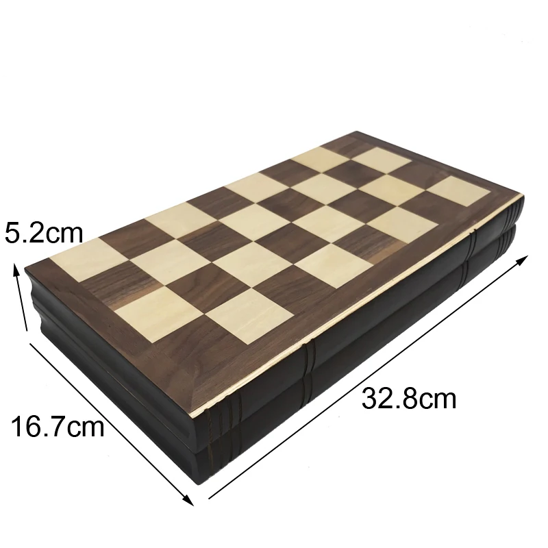New High Quality books shape wood folding board solid chessman Box wooden Table chess Set Natural safe Paint Board Game qenueson