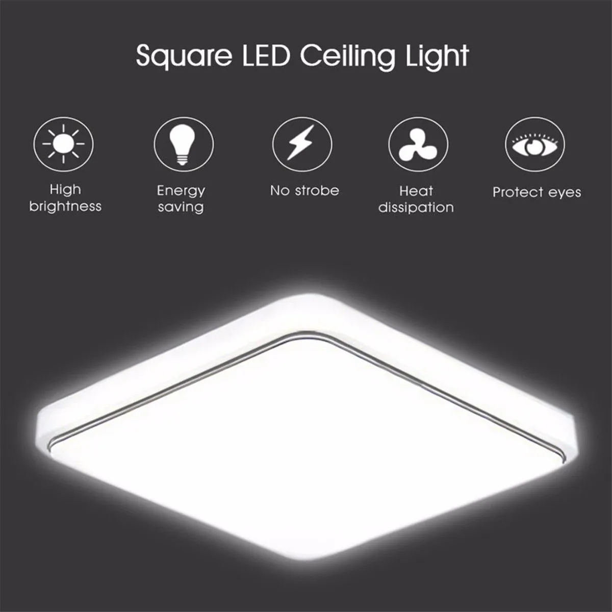 

12/24/36W 220V 6000K LED Ceiling Down Light 1000LM Flush Mount Kitchen Bedroom Fixture Lamp High Safety Brightness Energy-saving