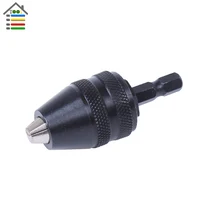 New Hex Shank 1/4″/6.35mm Keyless Drill Chucks Screwdriver Impact Driver Adapter For 0.5-8mm Drill Bits Power Tool Accessories