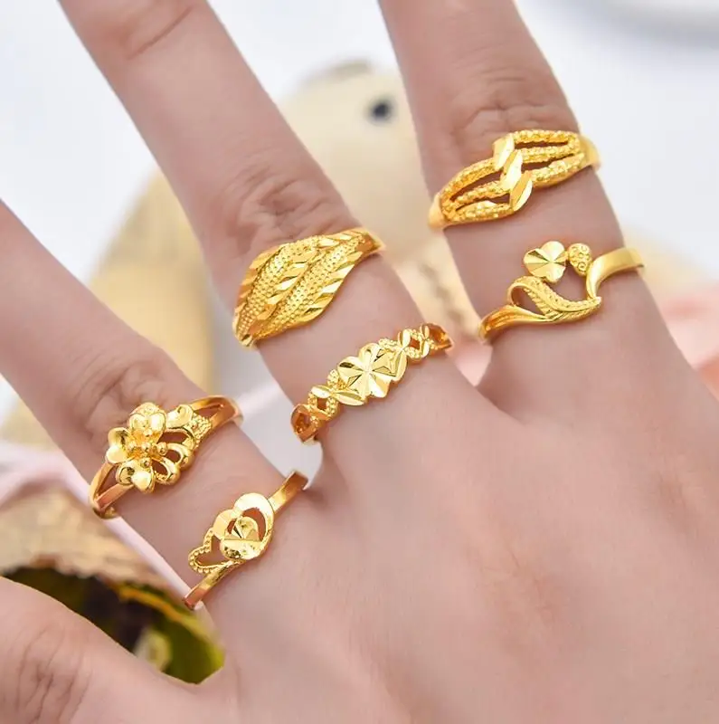 

Alloy Rings Steel Rose Gold Anti-allergy Smooth Simple Wedding Couples Bijouterie for Girls Gift