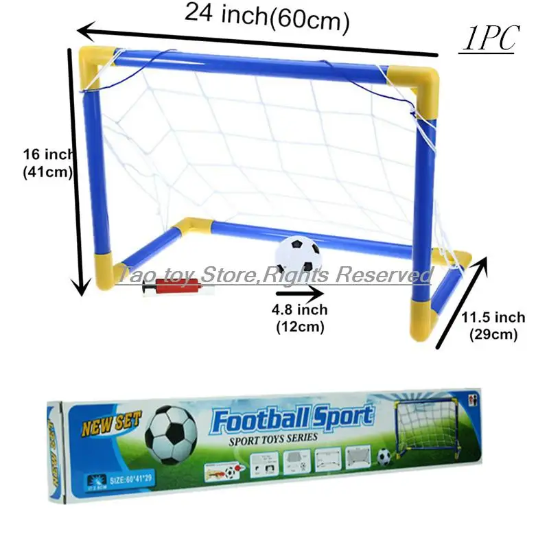 Портативный детей 2 шт./компл. Футбол сетка для футбольных ворот с насос для накачивания мячей детское мини-платье Футбол ворота игрушечные Спорт - Цвет: 1PC Mini Goal
