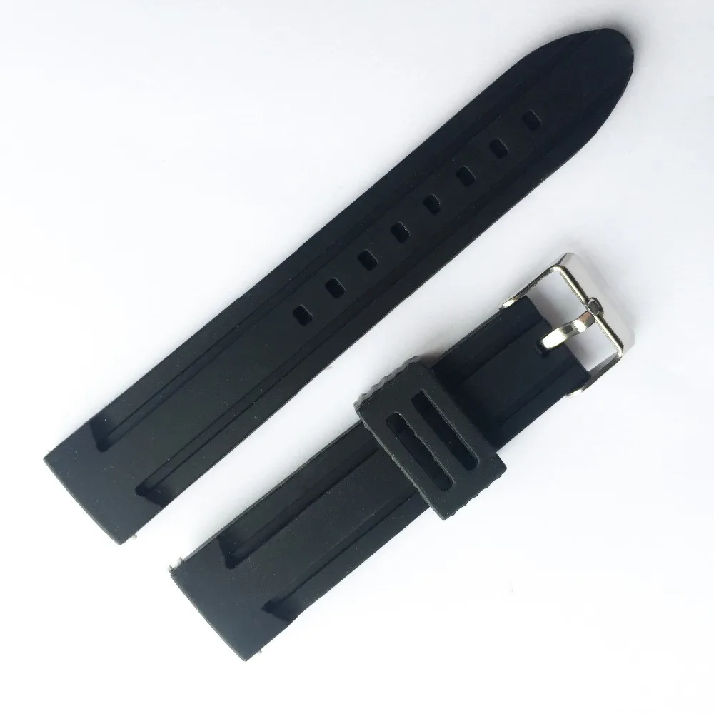 Часы мужские высококачественные черные резиновые 20 мм/22 мм/24 мм|rubber strap 20mm|watch