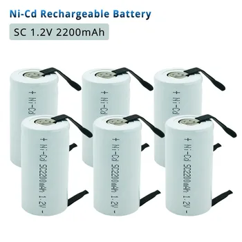 

2 4 6 10PCS SC 2200mah 1.2V Sub C Rechargeable Battery Ni-cd Cell with Welding Pins Tab for Electric Tools
