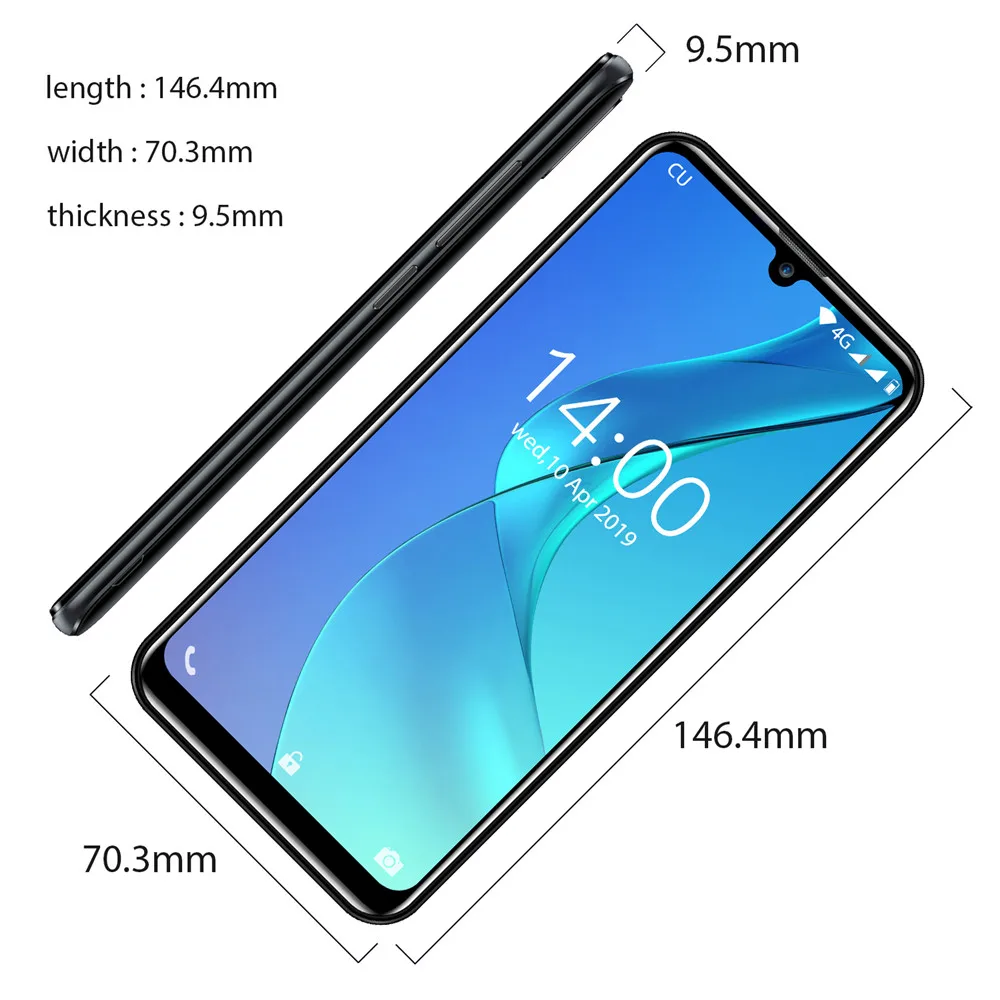 OUKITEL C16 Pro 5,71 ''Android 9,0 19:9 MT6761P 3 ГБ 32 ГБ смартфон отпечаток пальца Лицо ID капля экран 5 В/1A 4G мобильный телефон