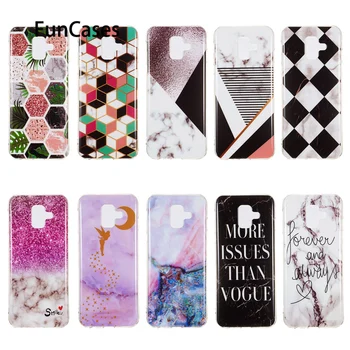 Smile Soft Silicone Back Covers For estojo Samsung A6 2018 Marble Phone Cases sFor Caso Samsung Galaxy coque A6 2018 Capa