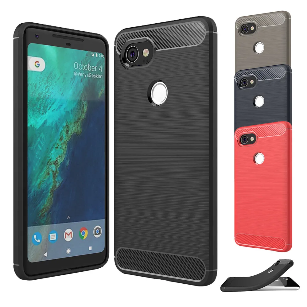 

Luxury carbon fiber For Google Pixel 2 XL case Cover Armor Soft Anti-Skid Case For Google Pixel 2XL 6.0 inch