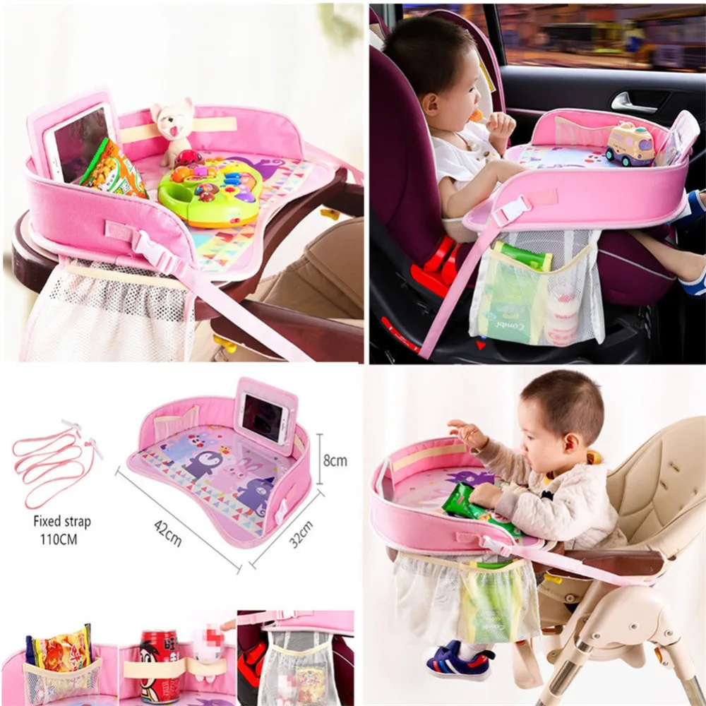 

Car Styling Storage Holder Travel Tray Phone Holder Car Organizer Auto Beverage Food Stand Play Table for Baby Kids Safety Seat