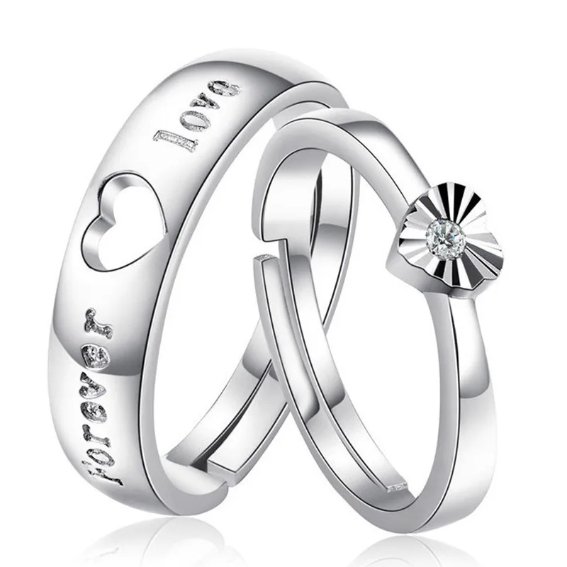 Sona обручальное Романтика свадебное кольцо серебряного цвета винтажные Кольца Набор для женщин обручальное кольцо для регулируемой пары