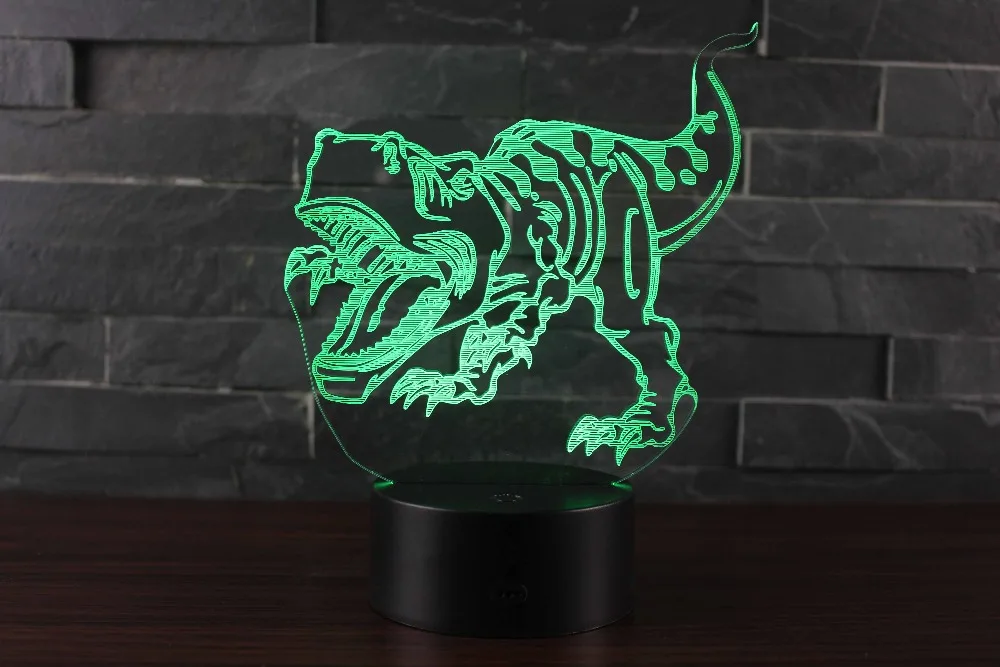 3D тираннозавр Rex 7 цветов динозавр светодиодный визуальный светильник дистанционное управление светится в темноте игрушки для Декор для детской спальни