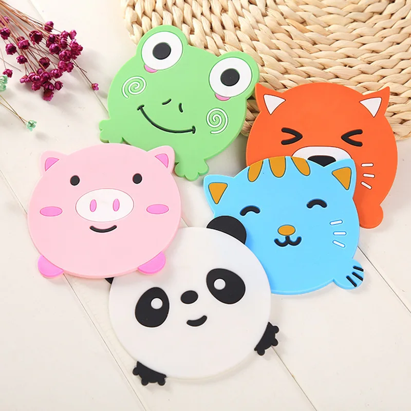 

Cute Cartoon Doll Pvc Non-Slip Silicone Insulation Coaster Placemat For Gift
