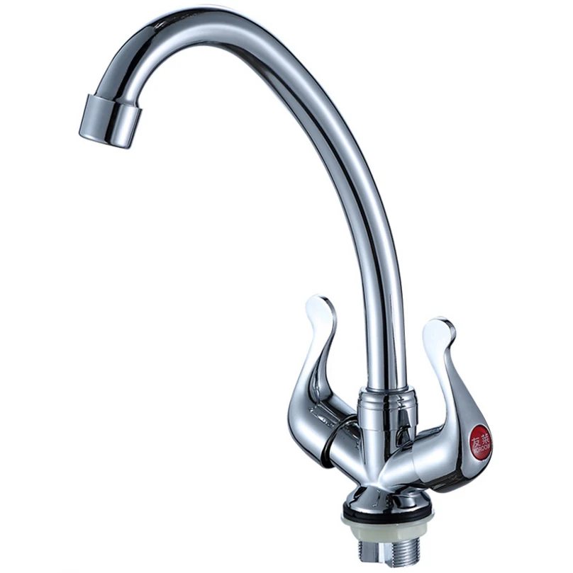 Free shipping Double handle single hole kitchen mixer tap from DONA SANITARY WARE hot cold kitchen