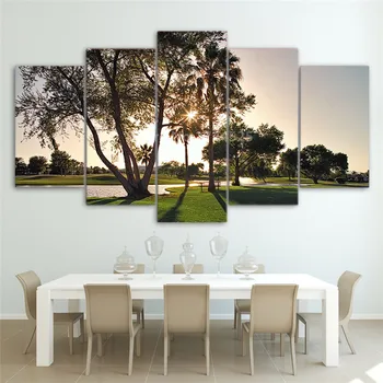 

Modern HD Printed Paintings Modular 5 Panel Painting Sunset Posters Home Decor Abstract Tableau Wall Art Home Decor Living Room