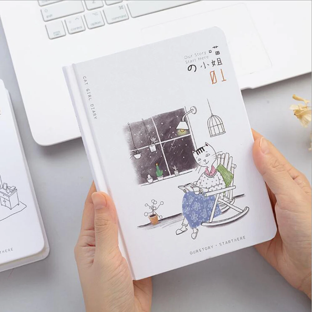 

Cute Cat Hardcover Notebook Colored Multi-functional Inner Pages DIY Bullet Journals Supply Planner Organizer Lovely Diary
