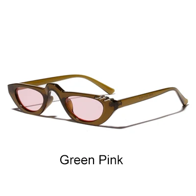 Ralferty Мода Уникальный Маленький солнцезащитные очки Для женщин Для мужчин Мини солнцезащитные очки с кольцом стильные солнцезащитные очки аксессуары женский Óculos W813052 - Цвет линз: Green Pink