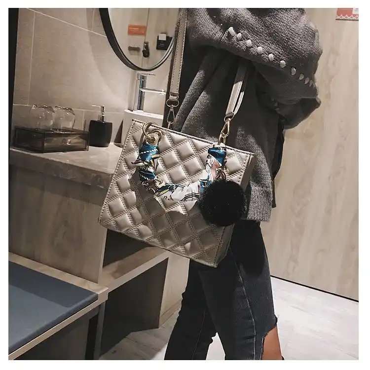 Tote bag PU Leather Womens Designer Handbag Ribbon Hair ball Shoulder Messenger bags,Black Tote bag PU Leather Womens Designer Handbag Ribbon Hair ball Shoulder Messenger bags,Black