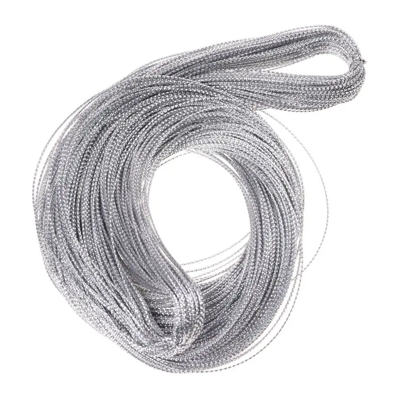 

Multifunctional Silver String Metallic Jewelry Cord Card Braid 100 Yards