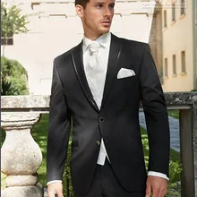 Лидер продаж, высококачественные черные костюмы с двумя пуговицами, с острым отворотом, Серебряный жилет, модные мужские костюмы, костюм Terno Maculino