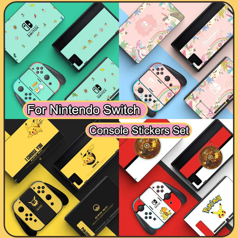 

Nintend NS Switch Console Joy Con Sticker Skin Cover For Nintendo Switch Console TV Dock Skin Stickers Controller Protective Set