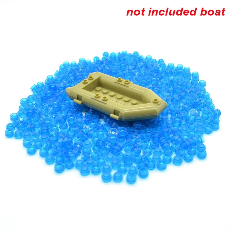 

100pcs/lot 1*1 Blue Round Plate MOC Bricks Ocean for Boat Part Building Blocks Compatible with 4073 Toys for Children
