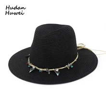 Для мужчин Для женщин соломенная шляпа Трилби шляпа соломенная шляпа летние Кепки пляж путешествия Шапки Панама Джаз вечерние торжественные Top Hat для унисекс GH-722