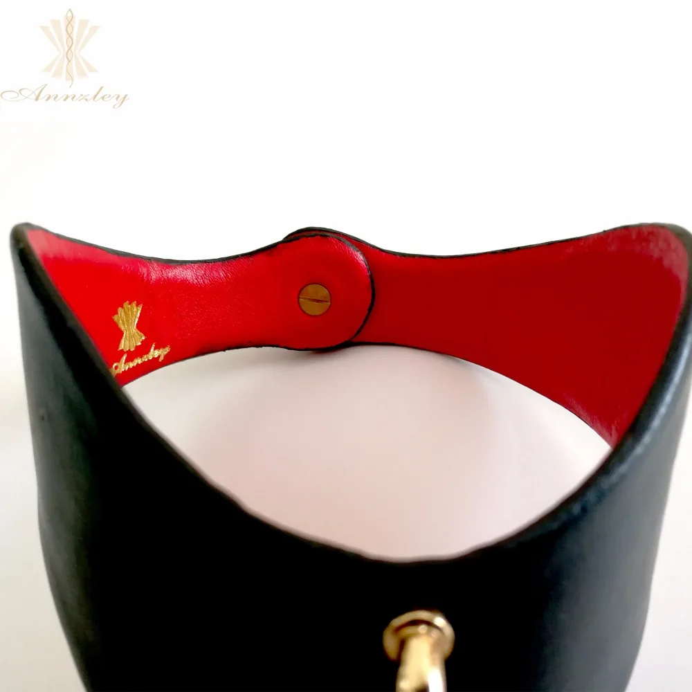 Genuine Leather Women Lady Gothic Punk Choker Collar Necklace Chain 2018 (5)