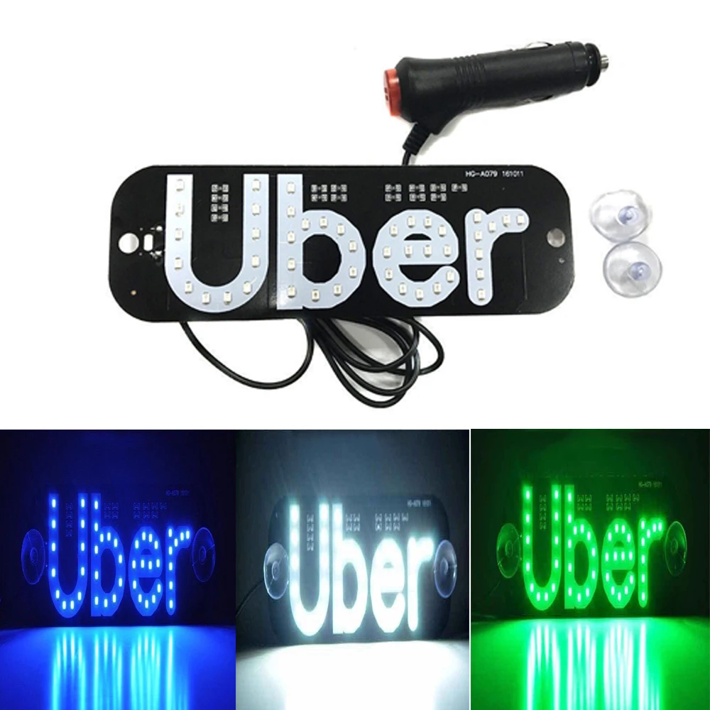 

1Pc LED UBER Atmosphere Acrylic Car Rideshare Light Cab Inside Windshield Side Window Sign Car Decorative Lights