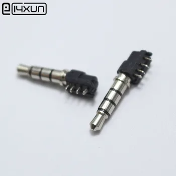 

100pcs 3.5mm Stereo Plug with Pin 3.5 mm 4 Pole Audio Connector Headset Dual Track Headphone DIY Parts