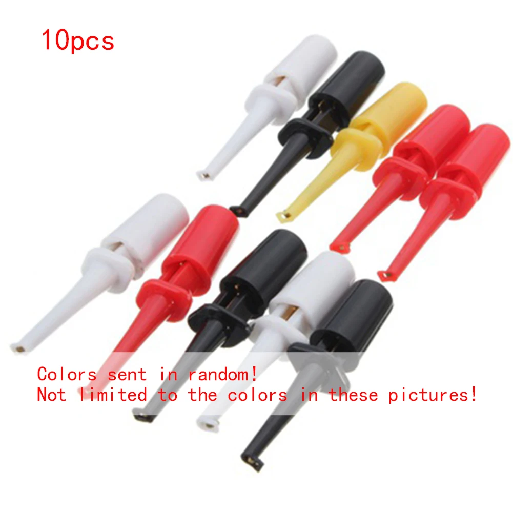 

10Pcs Multimeter Lead Wire kit Test hook sonde Small Probe Clip Set for electric testing work measuring meter accessory probe