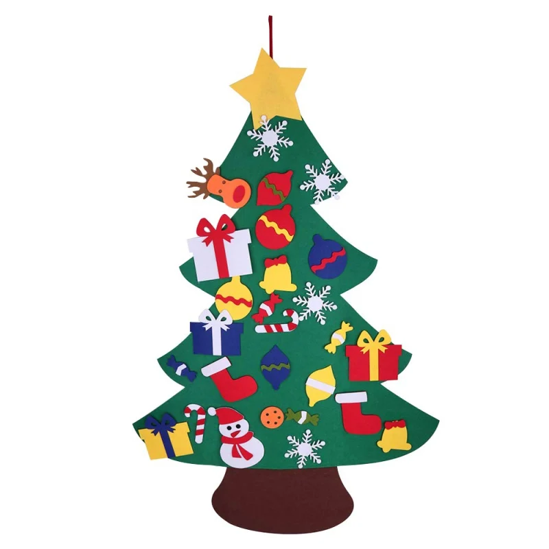 DIY рождественская елка наклейки на окна Милая Рождественская елка игрушка Экологичное нетканое Настенное подвесное украшение