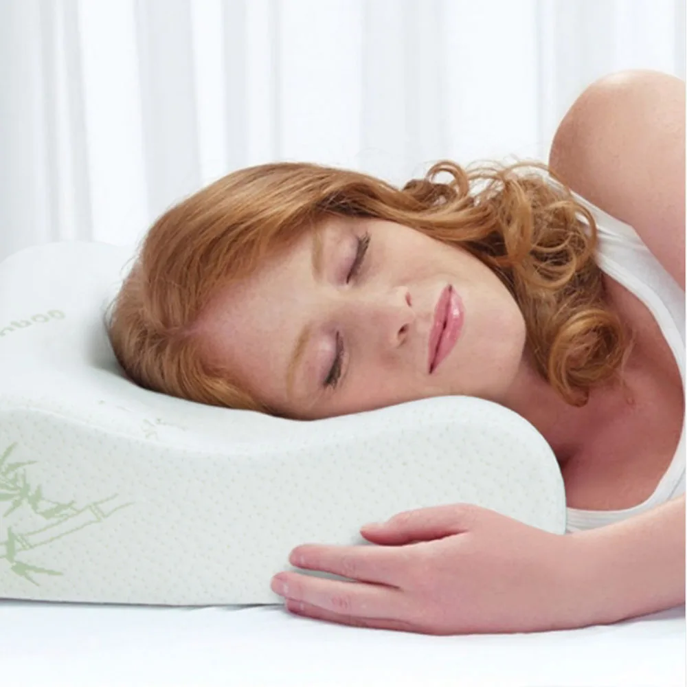 Подушка из бамбукового волокна для сна, медленный отскок, забота о здоровье, подушка из пены с эффектом памяти, подушка с эффектом памяти, поддержка шеи, облегчение усталости