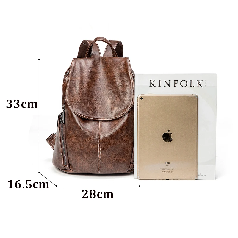 ZROM Women Waterproof Backpack High Quality Leather Backpacks for Teenage Girls Female School Fashion Shoulder Bag Backpacks