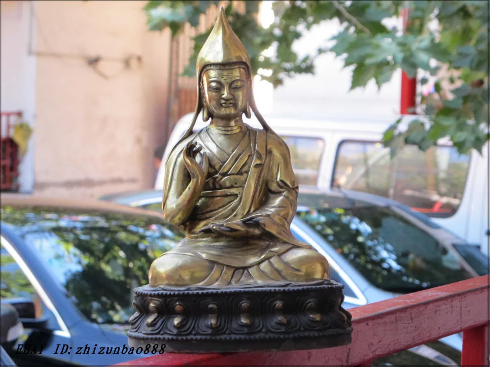Ручная работа 13 &quotТибетский буддизм бронзовый Tsongkhapa Tsong-Kha-Pa Jey Tsong Khapa статуэтка