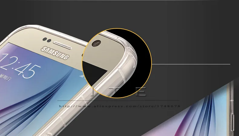ITEUU S6 противоударный Тонкий чехол из ТПУ для samsung Galaxy S6 мягкий, с бесцветным прозрачным ударопрочным чехлом для samsung S6