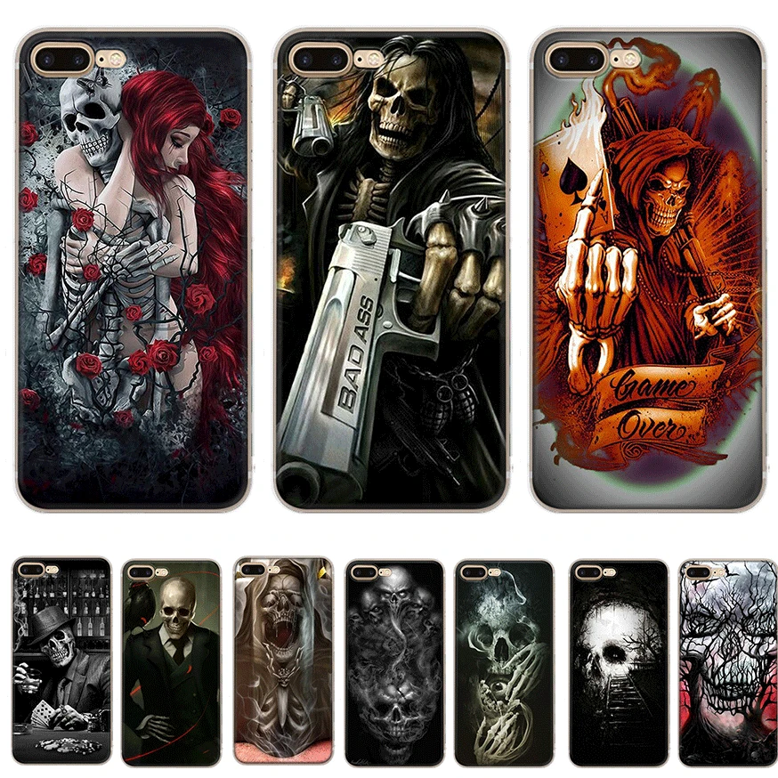 Skull With Girl Mobile Phone Case for iPhone 6 6S 7 8 Plus 11 Pro X XS Max XR 5 5s SE Cover Shell |