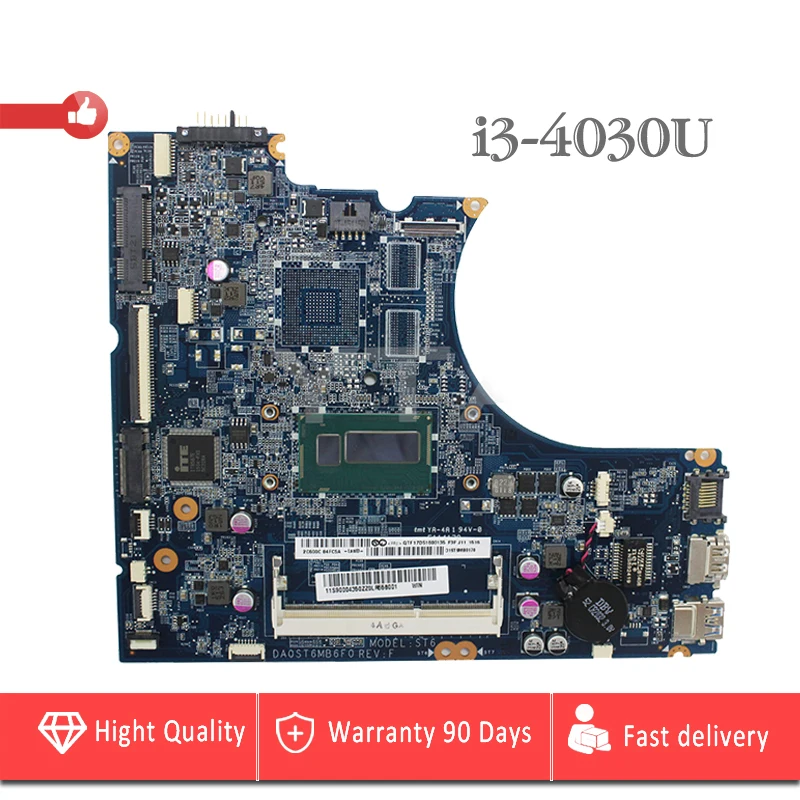 

YTAI I3-4010U SR16Q for Lenovo IdeaPad Flex 15 Series Laptop motherboard I3-4010U SR16Q DA0ST6MB6F0 USB 3.0 mainboard 100% Test
