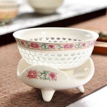 Цзиндэчжэнь синий и белый фарфор Чай фильтр полых сотовой Стекло Керамика фарфор кунг-фу Чай комплект Чай фильтр орнамент