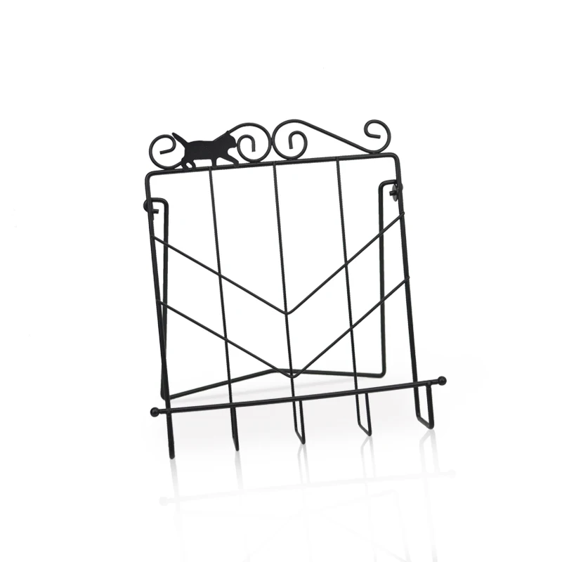 صحيفة مجلة الرف إطار القائمة حامل معدني القط الديكور كعكة كتاب حامل