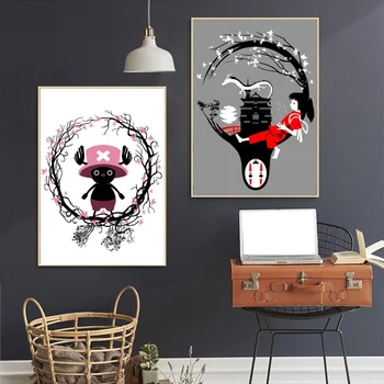 

Spirited Away My Neighbor Totoro Princess Mononoke Japanese Anime Art Canvas Poster Wall Pictures for Living Room No Frame