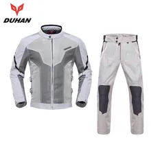 New DUHAN Short Summer Motorcycle Kits Protective Jacket + Pants Motorcycle Body Guard Motor Jacket & Pants Suits