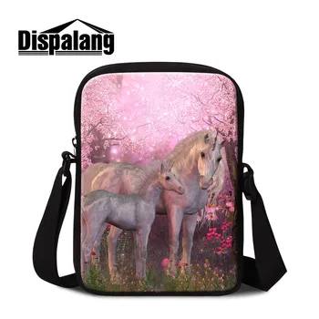 

Dislapang Casual Messenger Bag for Girl Trendy Sling Flap Bag Fashion Shoulder Shell Postal Design Unicorn Fox Pattern for Lady