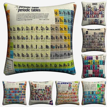 

Periodic Table Anime Movie Design Decorative Cotton Linen Cushion Cover 45x45cm For Sofa Chair Pillowcase Home Decor Almofada