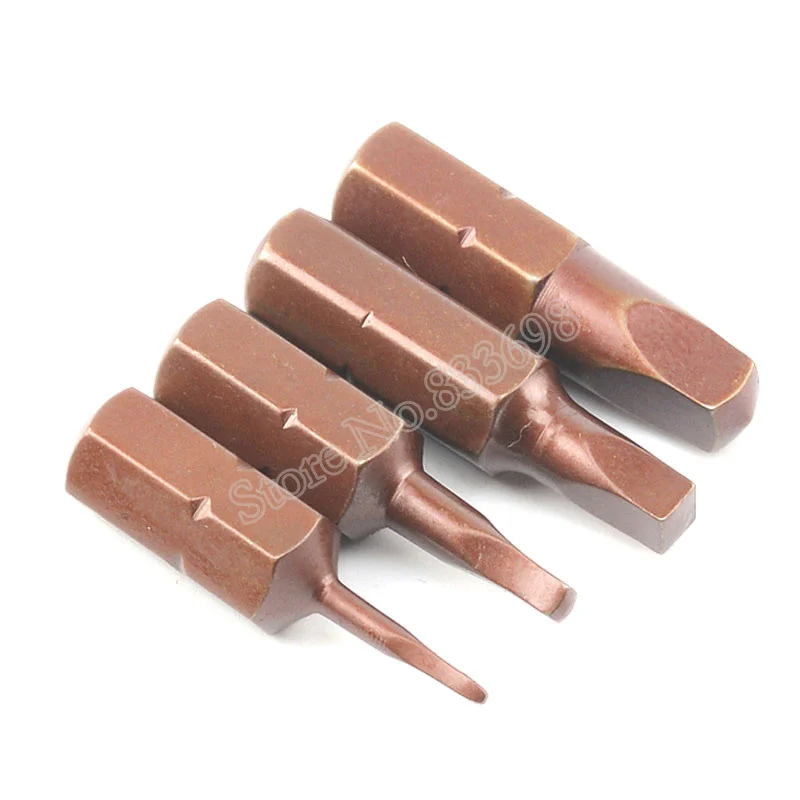 4Pcs 25mm Length 1/4 Inch Hex Square Head Screwdriver Bits Electric