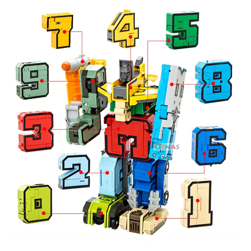 Transformation Tank Aircraft Boat Digital Robot Digit Number Fighter Robot DIY Educational Children font b Toy