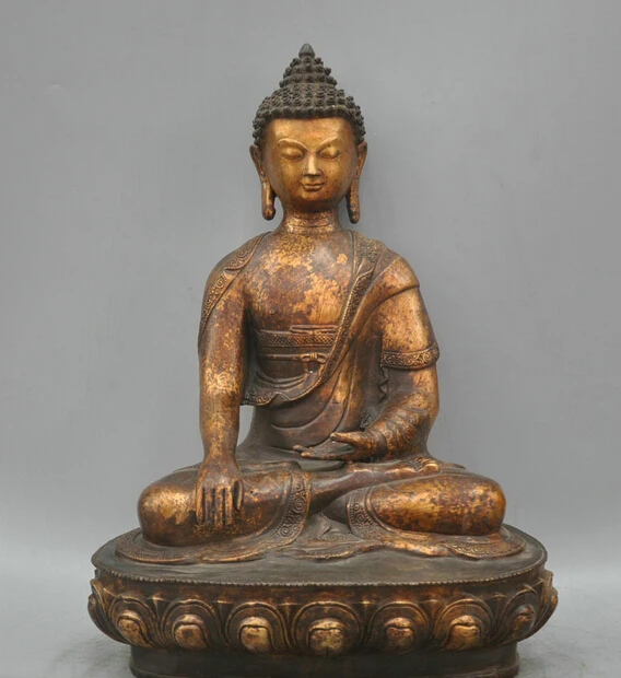 

S07176 16' Nepal Buddhism Bronze Shakyamuni Western Saints Buddha Sculpture Statue