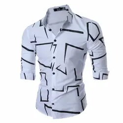 Новая Коллекция Мужская рубашка бренда летом плюс Размеры Рубашка в полоску Бизнес Формальные короткий рукав мужская одежда Chemises сорочка