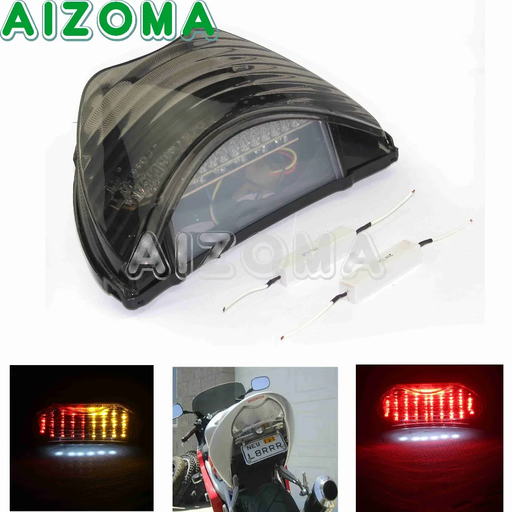 

Motocross Integrated LED Taillight Amber Turn Signal Light Smoke Taillight Assembly For CBR600F4 CBR600F4i CBR900RR 1999-2005