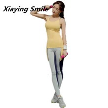Xiaying Smile женский дышащий спортивный комплект для бега без рукавов Йога летний Быстросохнущий тренажерный зал, фитнес, Йога набор спортивная одежда костюм
