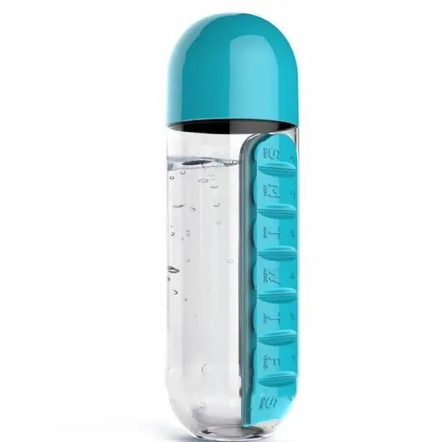 7 Days Pill Tablet Medicine Daily Organizer Water Bottle Cycling With Pill Case Free Shipping 5
